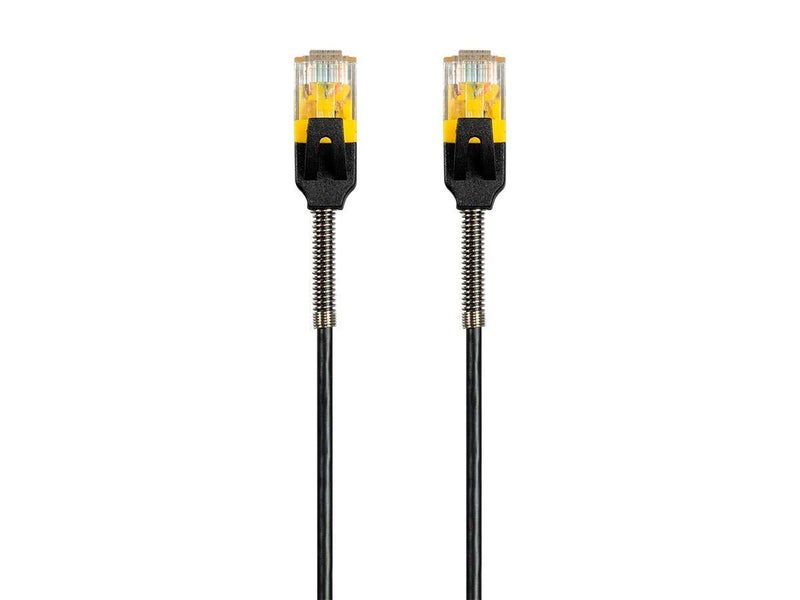 Monoprice Cat6 Ethernet Patch Cable - Snagless, Reinforced, 550MHz, UTP, 30AWG, 1 Feet, Black - SlimRun Series - Image 2